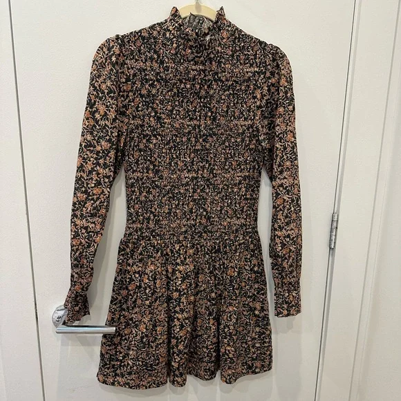 Cleobella Dresses | Cleobella Floral Long Sleeve Dress | Color: Black/Pink | Size: M | Egs___'S Closet